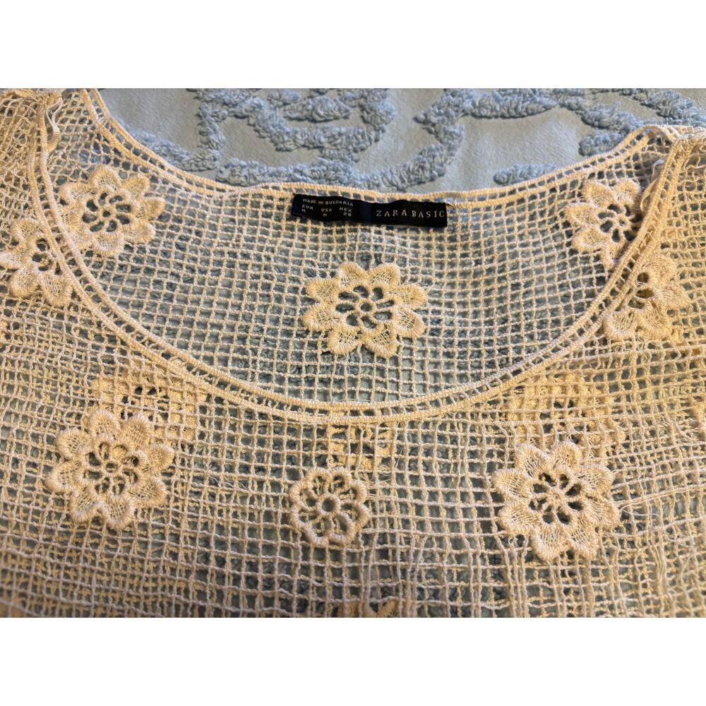 Zara Crochet Top Sz Med - Picture 3 of 4
